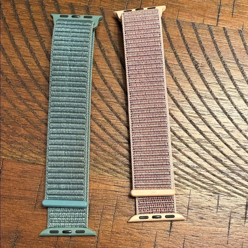 Woven Nylon Watch Bands - Green and Pink
